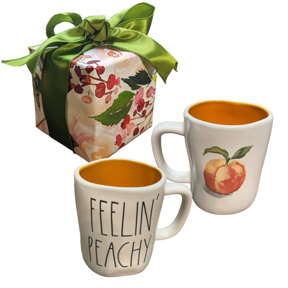 Rae Dunn FEELIN' PEACHY Mug - Gift Wrapped